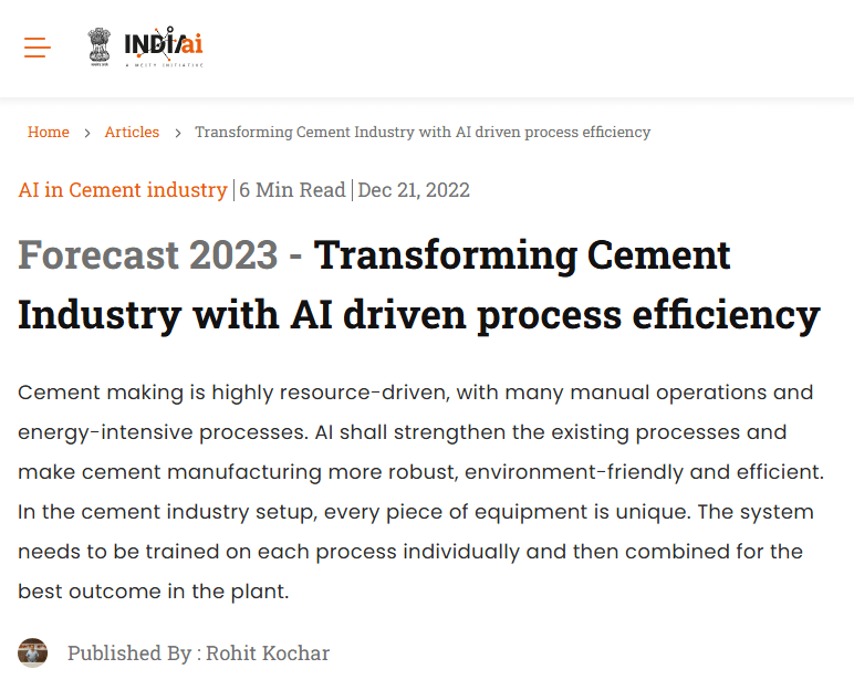 Forecast 2023: Transforming Cement Industry with AI driven process efficiency