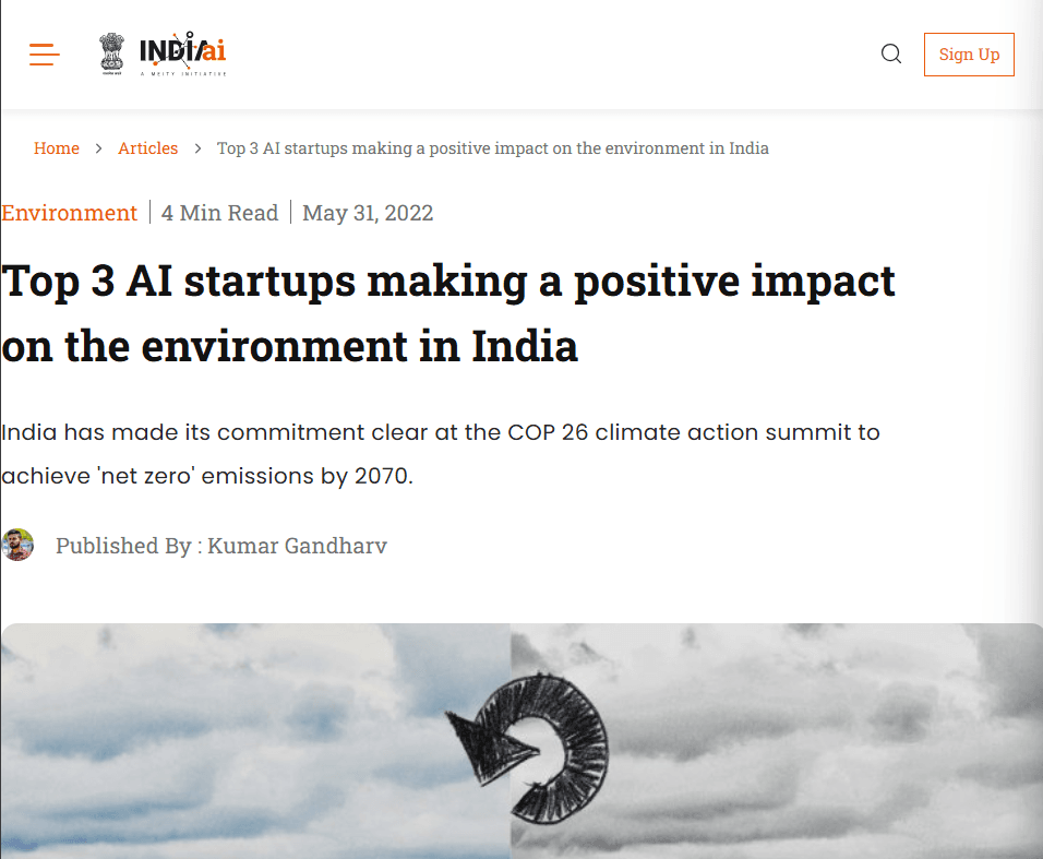 Top 3 AI start-up making positive impact on the environment
