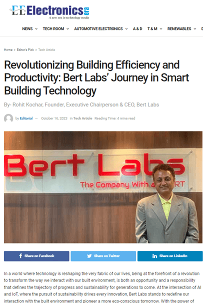 Revolutionizing Building Efficiency and Productivity: Bert Labs’ Journey in Smart Building Technology