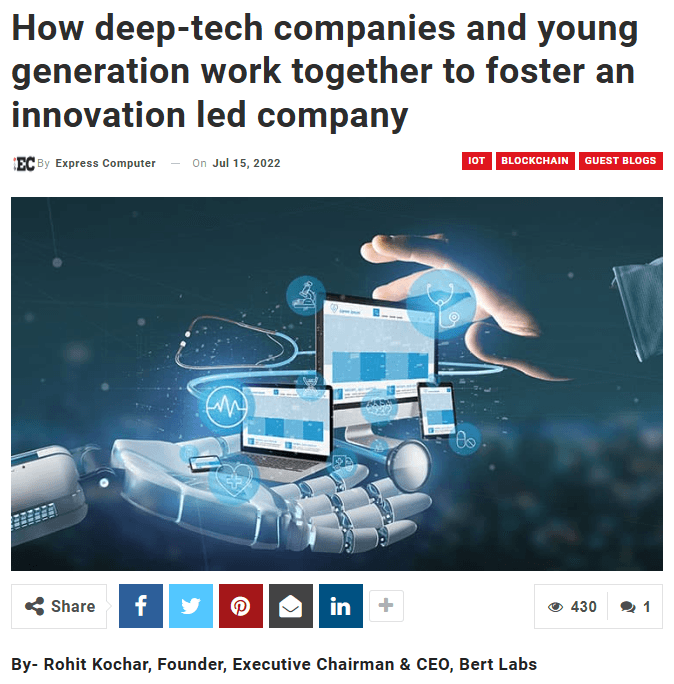 How deep-tech companies and young generation work together to foster an innovation led company