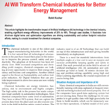 Transforming the Chemical Industry
