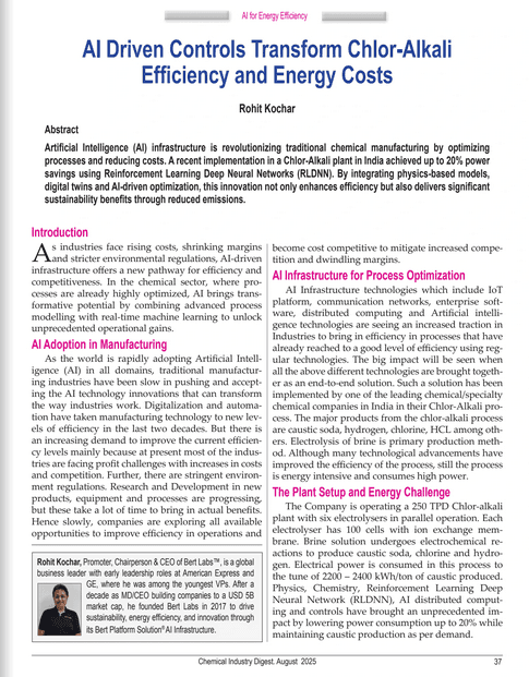 AI Driven Controls Transform Chlor-Alkali Efficiency and Energy Costs